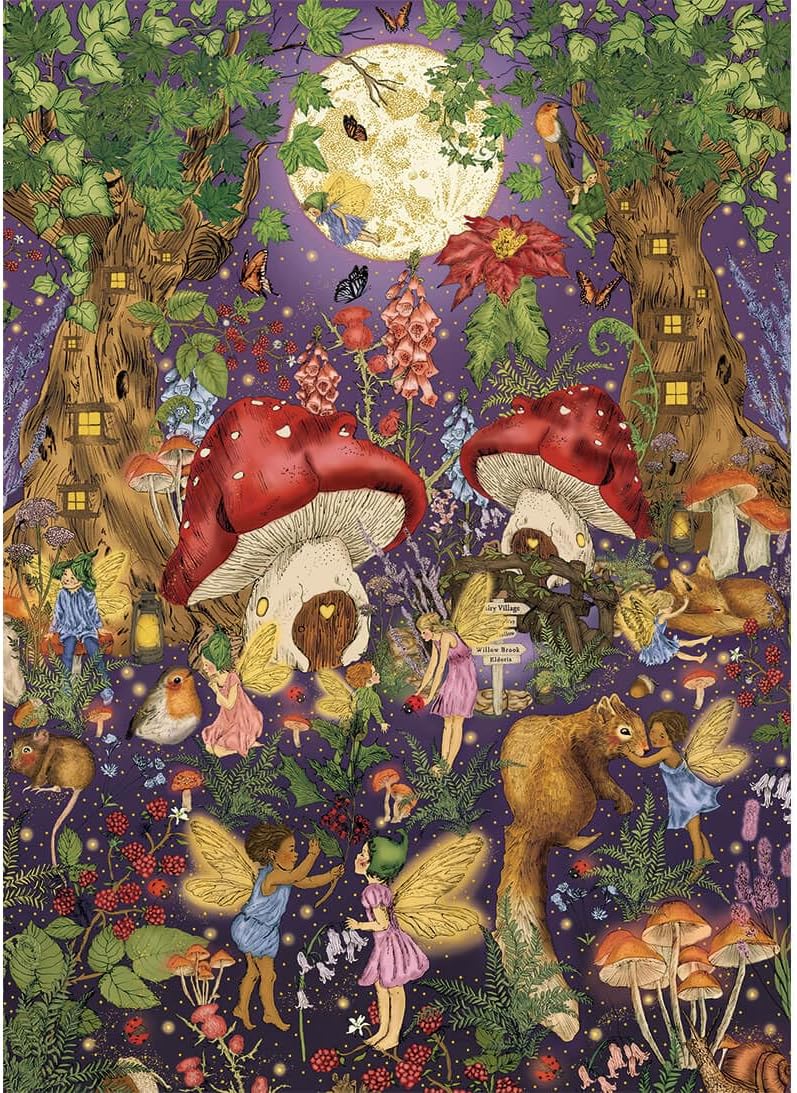 Gibsons - Fairytale 1000 Teile – Illustrierter Zaubergarten mit Feen & Blumen – Maße 68 x 48 cm