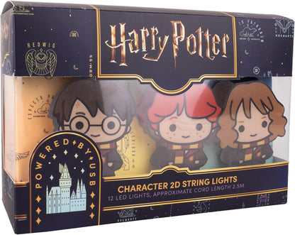 Fizz Creations Harry Potter 2D Character String Lights. Iconic Characters Harry, Ron, and Hermione. Cute Chibi Design. Warm White LEDs with a 2.5m Cord USB Powered. Officially Licensed.