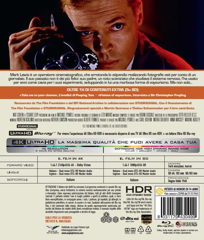 Blu-Ray 4K Uhd Peeping Tom - L'occhio Che Uccide (4K Ultra Hd + Blu-Ray Hd