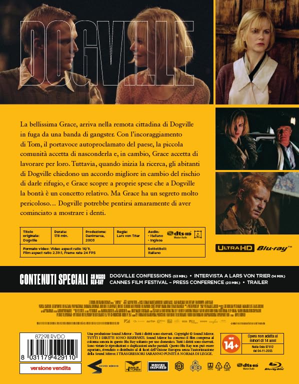 Blu-Ray 4K Uhd Dogville (4K Ultra Hd + Blu-Ray Hd