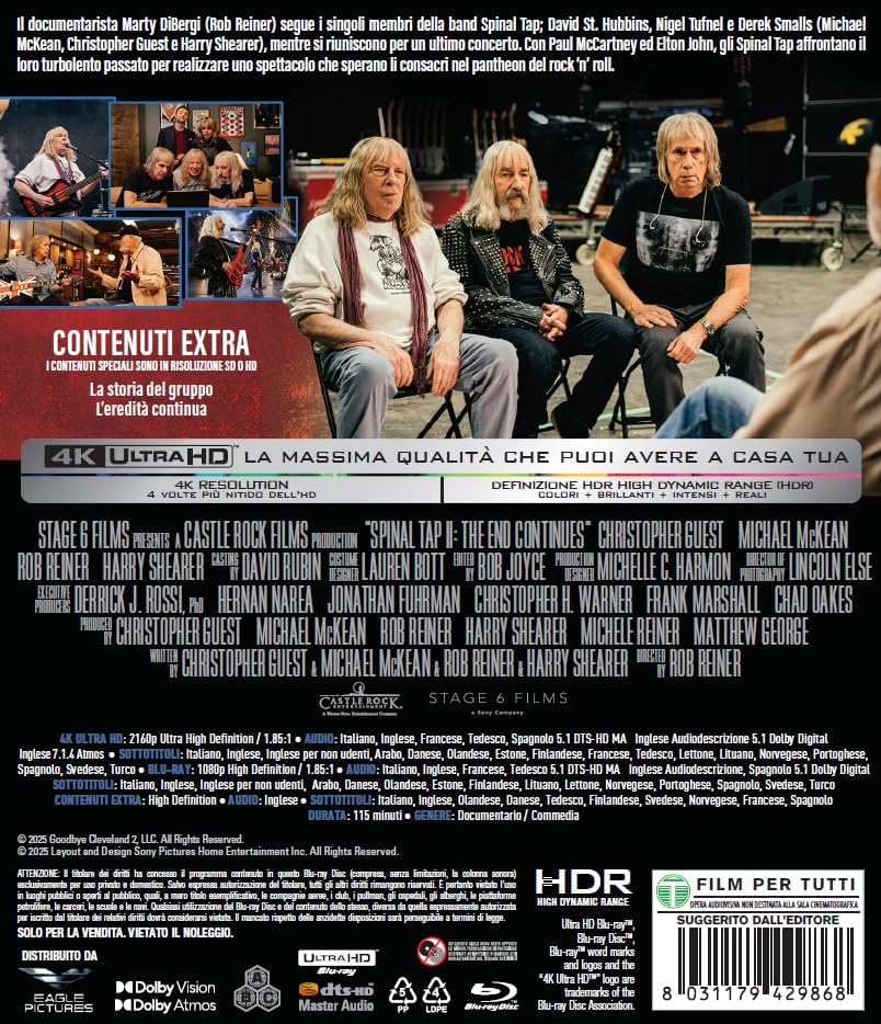 Blu-Ray 4K Uhd Spinal Tap II - La Fine E' Solo L'inizio (4K Ultra Hd + Blu-Ray