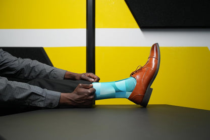 Sox Footwear Solid Turquoise Crew Socks