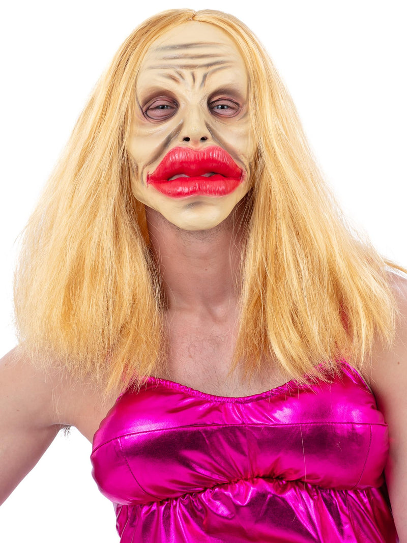 Smiffys Botched Surgery Latex Mask with Hair Horror Halloween Fancy Dress Accessory Scary Costume Mask for Adults