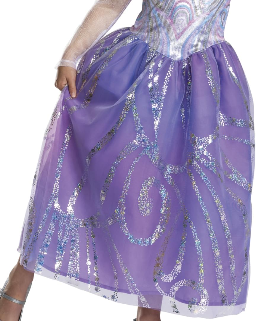 WICKED Glinda For Good Fancy Dress for Kids, Official by Disguise, Beautiful Glitter Details, Mesh Collar and Sleeves, Perfect for Halloween or Carnival, for Ages 3-4, 4-6 & 7-8 Years