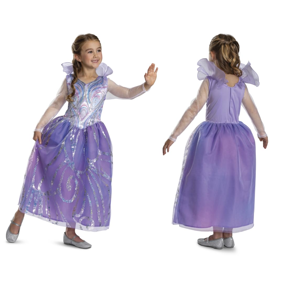 WICKED Glinda For Good Fancy Dress for Kids, Official by Disguise, Beautiful Glitter Details, Mesh Collar and Sleeves, Perfect for Halloween or Carnival, for Ages 3-4, 4-6 & 7-8 Years