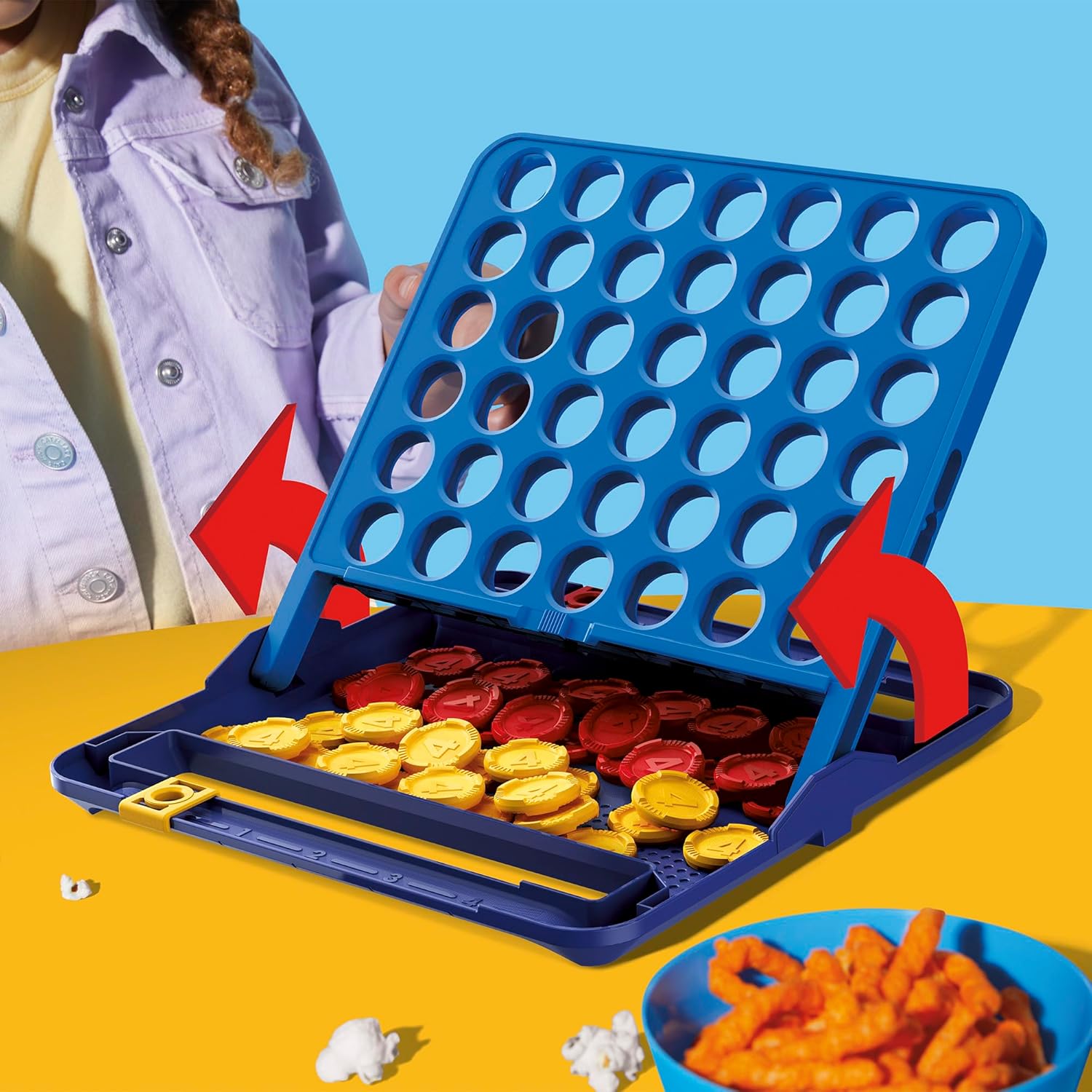 Official Hasbro Games Connect 4 Game (2025 Edition) | All-in-1 Storage, Carrying Case, Score Tracker | Ages 6+ | 2 Players | Family Games for Children - English Version