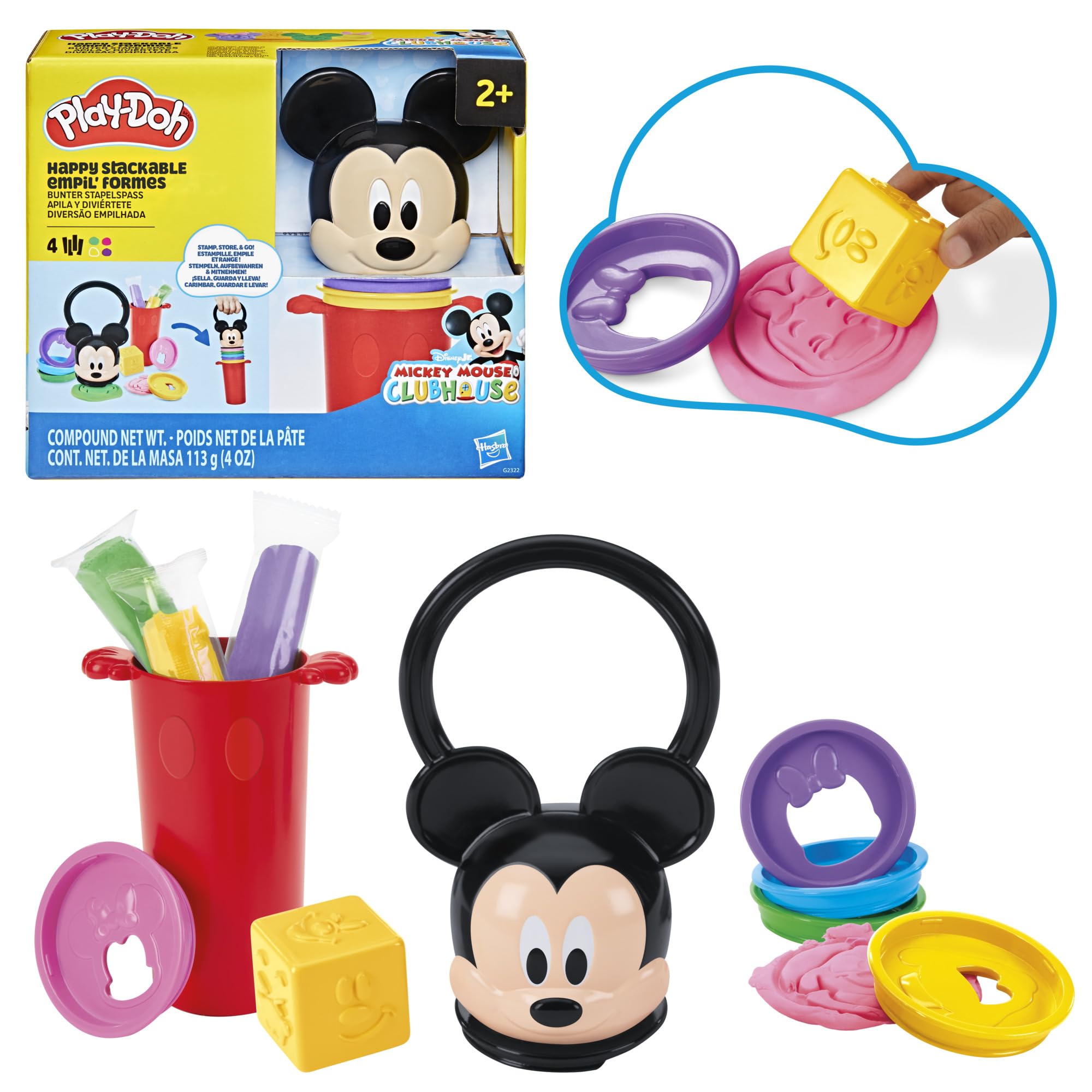 Play-Doh Disney Junior Happy Stackable Toy Set, Preschool Toys, Arts & Crafts Presents for Children Aged 2+