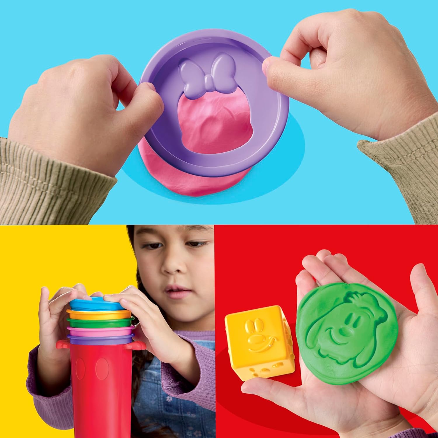 Play-Doh Disney Junior Happy Stackable Toy Set, Preschool Toys, Arts & Crafts Presents for Children Aged 2+