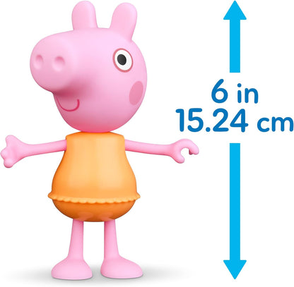 Peppa Pig Springtime Dress-Up Figure with 6 Easy-On Fashion Accessories, 15-cm Doll, Preschool Toys for Girls and Boys Aged 3 and Up