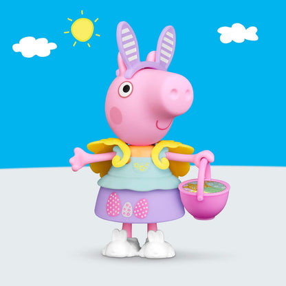 Peppa Pig Springtime Dress-Up Figure with 6 Easy-On Fashion Accessories, 15-cm Doll, Preschool Toys for Girls and Boys Aged 3 and Up