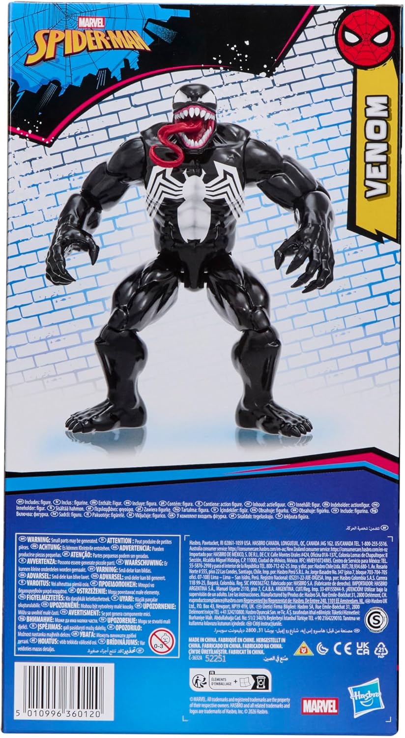Marvel Spider-Man Titan Series Venom Deluxe Action Figure, 30-cm-scale (12 inch) Super Hero Toys for Children Ages 4+