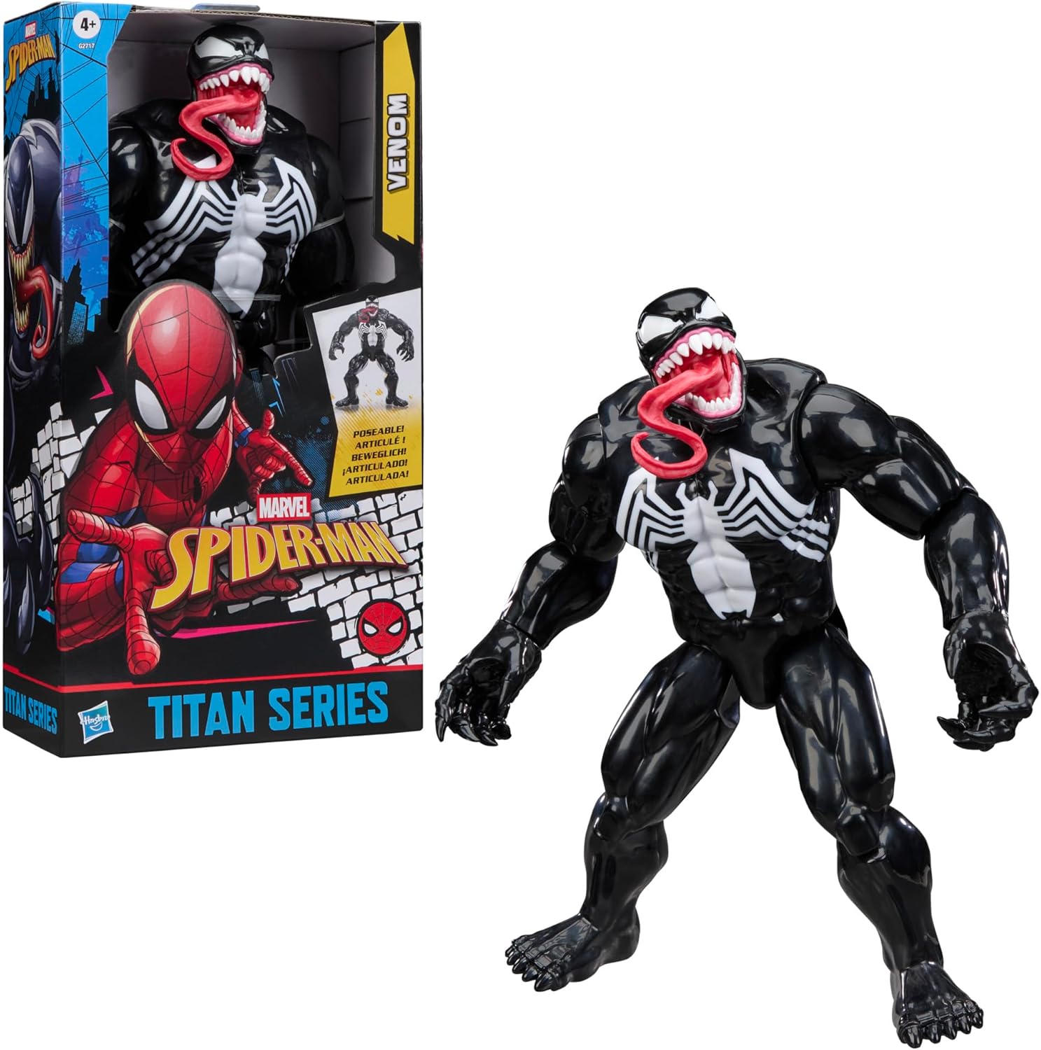 Marvel Spider-Man Titan Series Venom Deluxe Action Figure, 30-cm-scale (12 inch) Super Hero Toys for Children Ages 4+