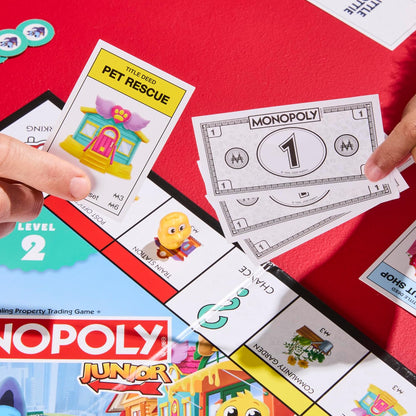 Monopoly Junior Board Game (2026 Edition) | 2 Games in 1 for Younger Kids, 2-Sided Board | Ages 4+ | 2-4 Players | 20 Mins. | Gifts for Preschoolers - English Version