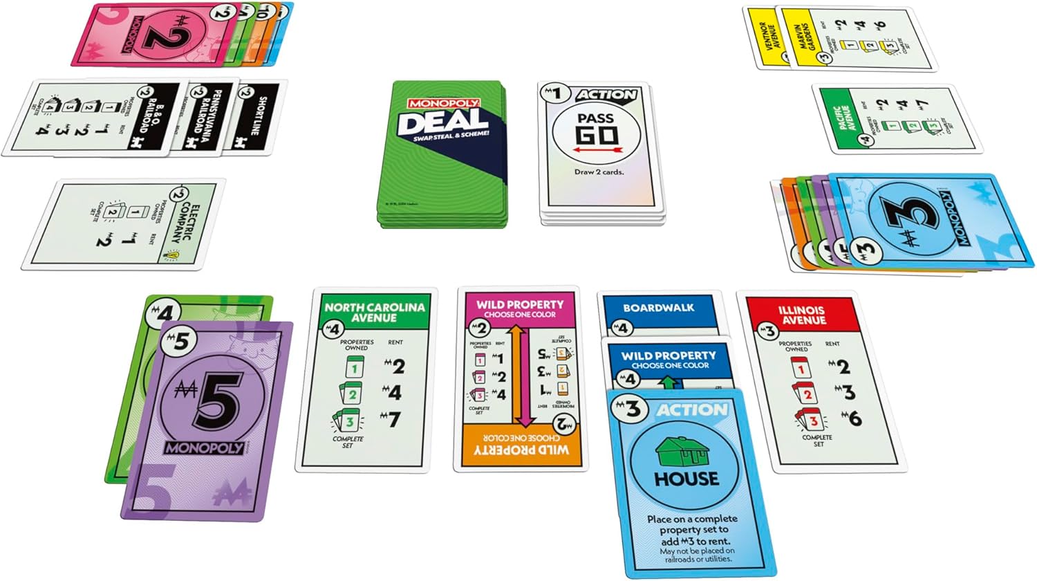 Monopoly Deal Card Game in Collectible Storage Tin | Ages 8+ | 2-5 Players | 15 Mins. | Fun Family Games for Children, Teens and Adults | Travel Games - English Version