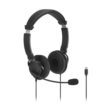 Kensington Classic EQ USB-C Headset with Mic and Volume Control, 6 ft (1.8m) Nylon Braided Cord, for School, Kids, Adults, Padded Adjustable Headband, Black (K97464WW