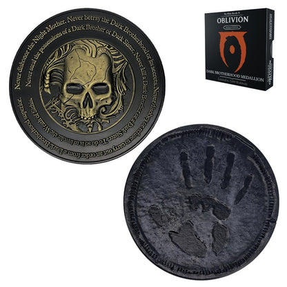 FaNaTtik The Elder Scrolls IV: Oblivion Dark Brotherhood Medallion – Limited Edition Collectible (Officially Licensed, 70mm Diameter, Black & Gold Dual-Plated, Individually Numbered