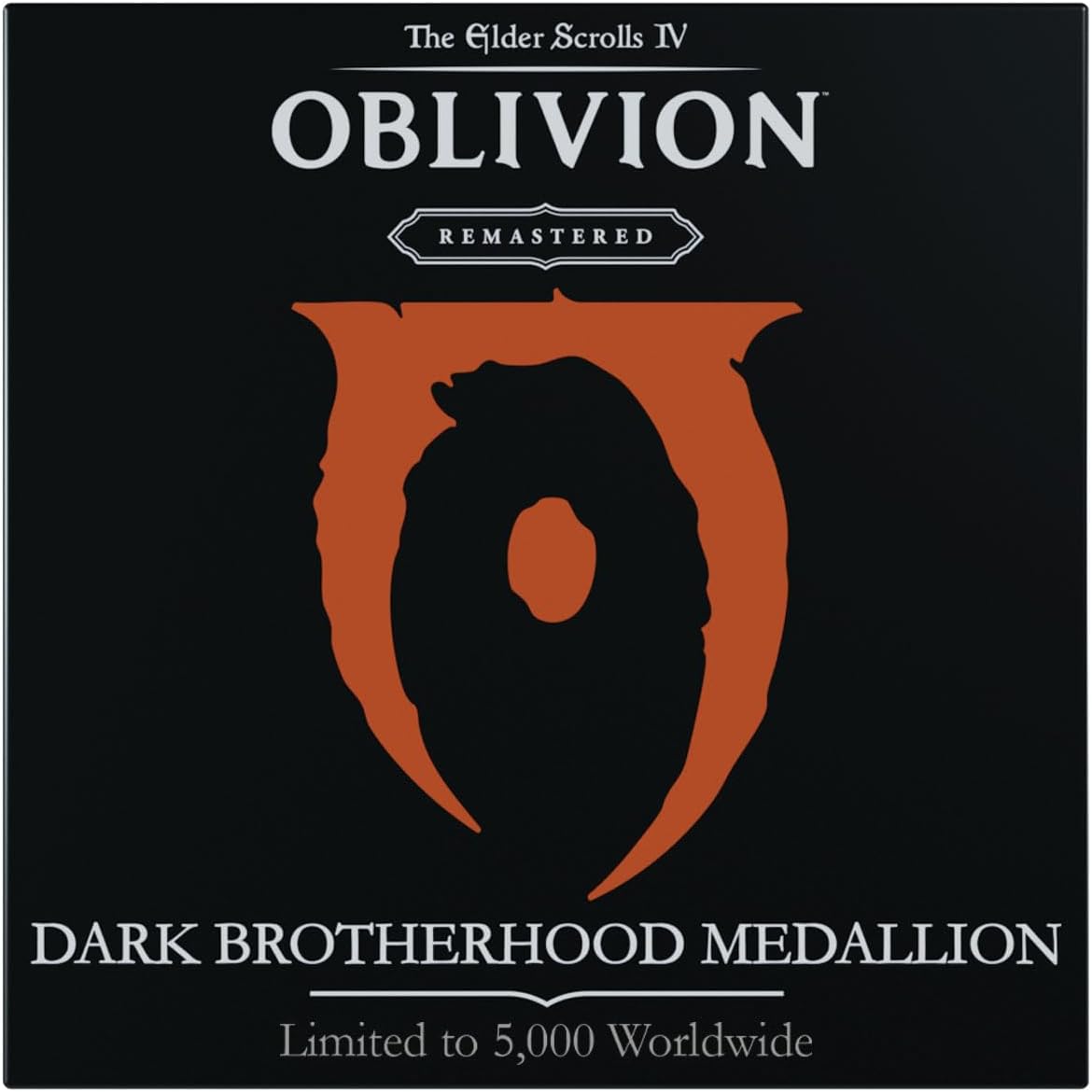 FaNaTtik The Elder Scrolls IV: Oblivion Dark Brotherhood Medallion – Limited Edition Collectible (Officially Licensed, 70mm Diameter, Black & Gold Dual-Plated, Individually Numbered