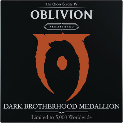 FaNaTtik The Elder Scrolls IV: Oblivion Dark Brotherhood Medallion – Limited Edition Collectible (Officially Licensed, 70mm Diameter, Black & Gold Dual-Plated, Individually Numbered