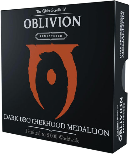 FaNaTtik The Elder Scrolls IV: Oblivion Dark Brotherhood Medallion – Limited Edition Collectible (Officially Licensed, 70mm Diameter, Black & Gold Dual-Plated, Individually Numbered