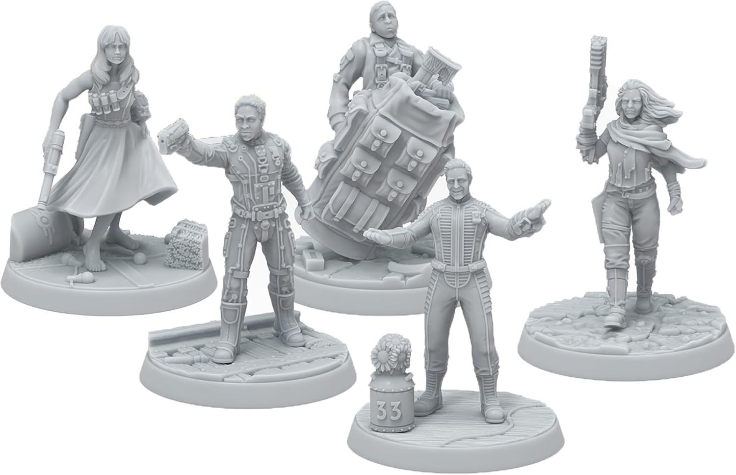 Modiphius Entertainment: Fallout Miniatures - Hollywood Icons - 5 Miniatures & Bases, Unpainted & Unassembled, Tabletop PRG Set, Amazon TV Show Tie-in
