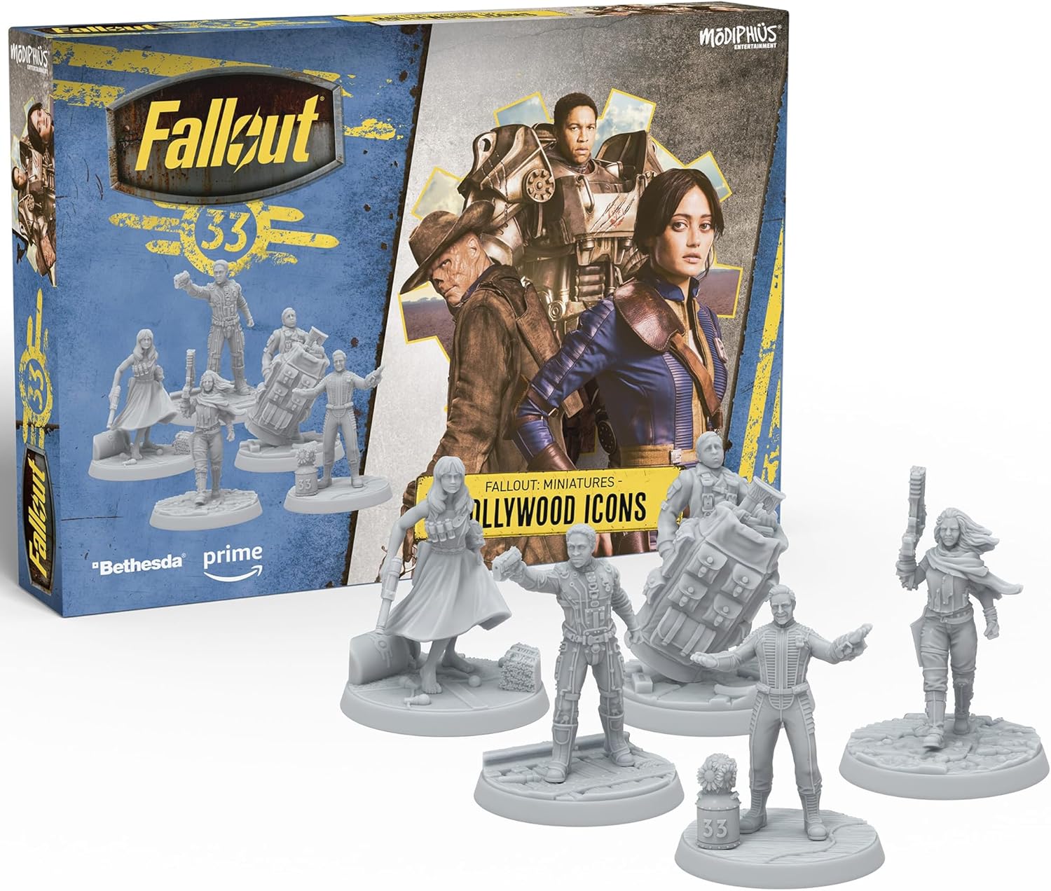 Modiphius Entertainment: Fallout Miniatures - Hollywood Icons - 5 Miniatures & Bases, Unpainted & Unassembled, Tabletop PRG Set, Amazon TV Show Tie-in