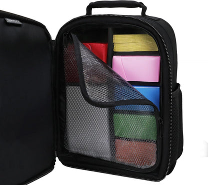 ENHANCE Collector's Edition Kleine Karten-Rucksack - Karten-Protektor Bildschirm, Aufbewahrung, Deckboxen - TCG Rucksack mit Spielmattenhalter, Kompatibel mit Magic the Gathering (Drachen Schwarz