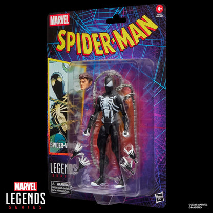 Marvel Legends Series, Figurine Spider-Venom rétro sous Blister inspirée des Bandes dessinées Spider-Man, Noir