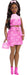 Barbie Deluxe Style Doll #10 in Pink Denim Top and Skirt Set with Bow Print, Black Hair, Behind-the-Ear Hearing Aids and Accessories like Handbag, JJN70