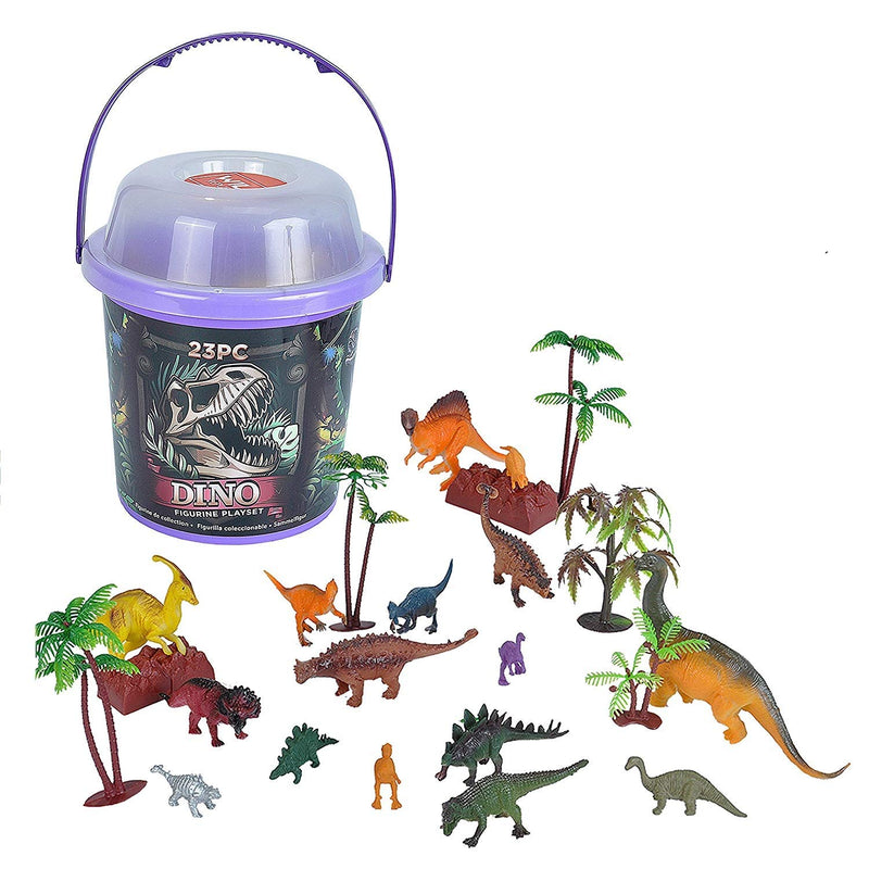 Wild Republic Dinosaurus Emmer, Dinosaurus Dierenbeeldjes Set, T Rex, Triceratops, Velociraptor, Spinosaurus, Stegosaurus & More, 23-delige set
