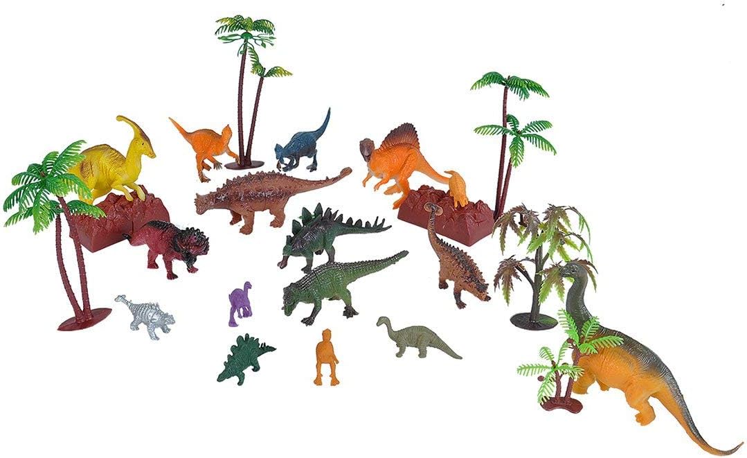 Wild Republic Dinosaurus Emmer, Dinosaurus Dierenbeeldjes Set, T Rex, Triceratops, Velociraptor, Spinosaurus, Stegosaurus & More, 23-delige set