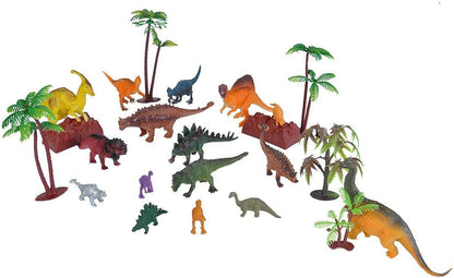 Wild Republic Dinosaurus Emmer, Dinosaurus Dierenbeeldjes Set, T Rex, Triceratops, Velociraptor, Spinosaurus, Stegosaurus & More, 23-delige set