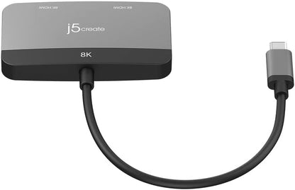 J5Create - 8K Usb-C To Dual Hdmi Display Adapter
