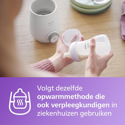 Philips Avent Flessenwarmer - Verwarmt in 3 minuten - Geleidelijke ontdooiing - Houdt de melk warm - Eenvoudig te bedienen - Verwarmt ook babyvoeding - Compitabel met alle Avent Flessen - SCF358/00