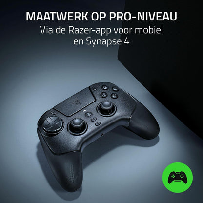 Razer Raiju V3 Pro - Draadloze e-sports controller voor PlayStation 5 en pc - 4 verwijderbare knoppen en 2 claw grip bumpers - TMR analoge sticks - Pro HyperTrigger - Mecha-Tactile knoppen | Zwart