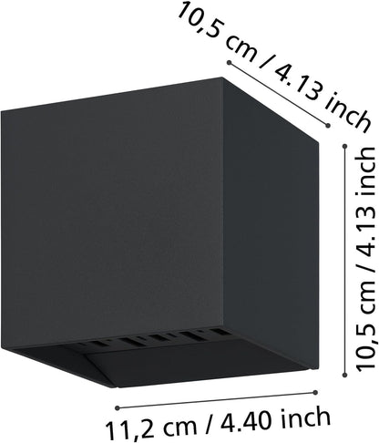 Eglo - Calpino 2 Outdoor Wall Light – Anthracite, 10.5X10.5X11 Cm
