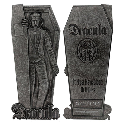 FaNaTtik Universal Monsters Dracula Limited Edition Metal Ingot – Officially Licensed Horror Movie Collectible – Individually Numbered with Display Stand – 130 x 55.5mm, 5,000 Worldwide