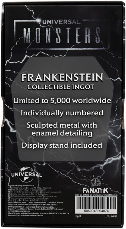 Universal Monsters Frankenstein's Monster-Sammelbarren aus Metall, limitierte Auflage, 5.000 nummeriert, offizielles Lizenzprodukt, 130 x 58 mm