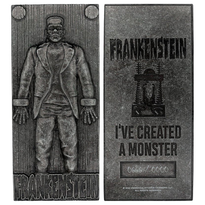 Universal Monsters Frankenstein's Monster-Sammelbarren aus Metall, limitierte Auflage, 5.000 nummeriert, offizielles Lizenzprodukt, 130 x 58 mm