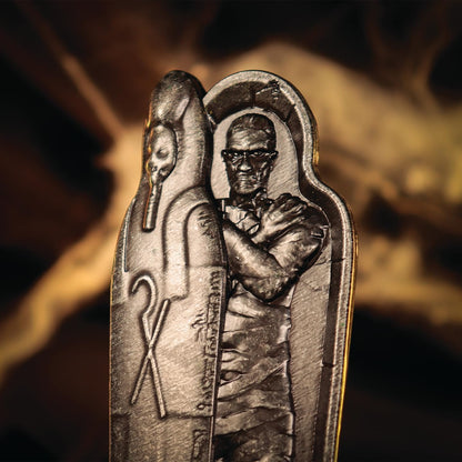 FaNaTtik Universal Monsters The Mummy Limited Edition Metal Ingot – Officially Licensed Horror Movie Collectible – Individually Numbered, Display Stand Included – Classic Film Merch (5,000 Worldwide