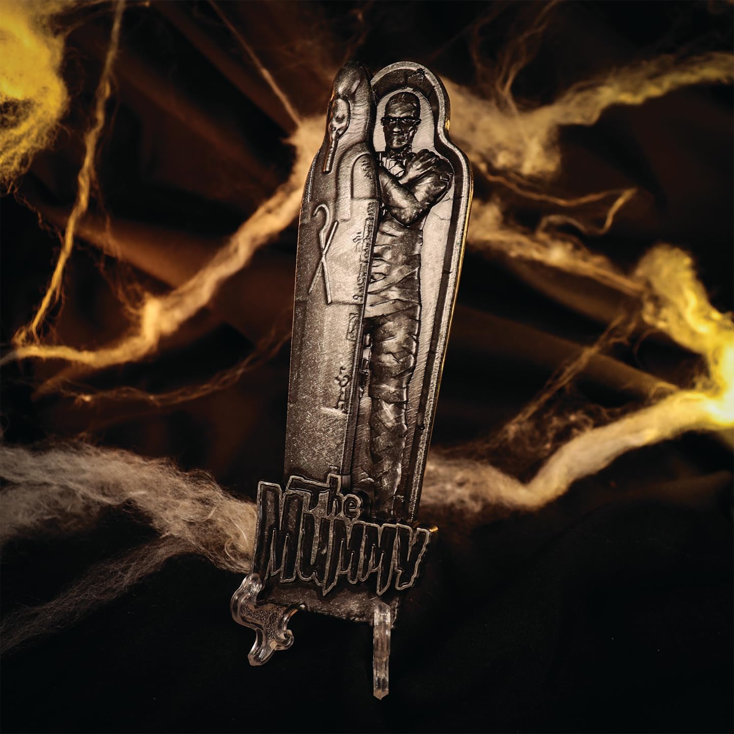 FaNaTtik Universal Monsters The Mummy Limited Edition Metal Ingot – Officially Licensed Horror Movie Collectible – Individually Numbered, Display Stand Included – Classic Film Merch (5,000 Worldwide