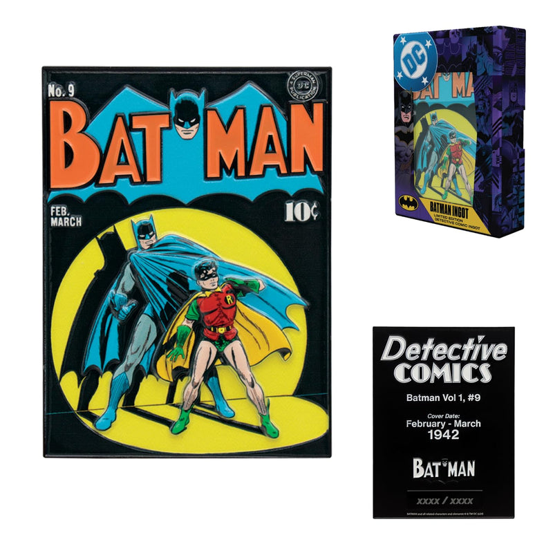 Batman Detective Comics #9 Metal Collectible Ingot | Limited Edition DC Comics Memorabilia | Embossed Vintage Comic Cover with Enamel Detailing | Officially Licensed Batman Fan Gift (5,000 Worldwide