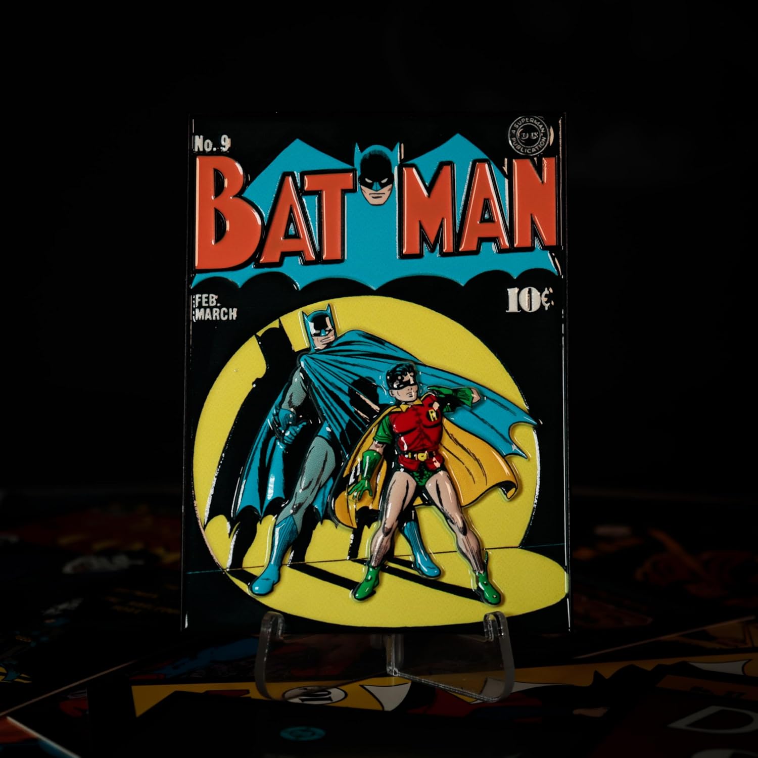 Batman Detective Comics #9 Metal Collectible Ingot | Limited Edition DC Comics Memorabilia | Embossed Vintage Comic Cover with Enamel Detailing | Officially Licensed Batman Fan Gift (5,000 Worldwide
