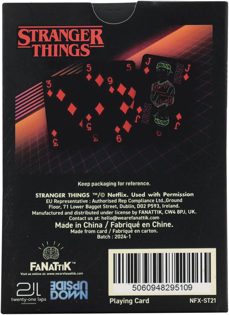 FaNaTtik Stranger Things Playing Cards CDU Containing 12 Packs