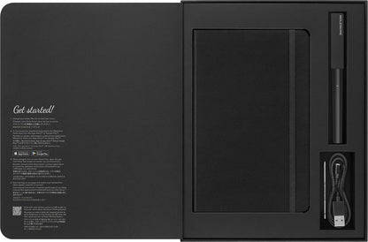 Moleskine Smart Writing Set, Digital Notebook With Smart Pen Included, Lined Pages, Large, 13x21 cm, Black