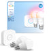 Starter Kit: Bridge + 2 Essential B22 Smart Bulbs, White and Color Ambiance, 2200K-6500K, Dimmable, Works with Alexa, Google Assistant, Samsung SmartThings, Apple Home