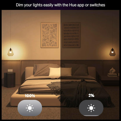 Starter Kit: Bridge + 2 Essential B22 Smart Bulbs, White and Color Ambiance, 2200K-6500K, Dimmable, Works with Alexa, Google Assistant, Samsung SmartThings, Apple Home