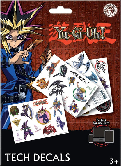 Yu-Gi-Oh! Tech Decal Sticker Set – 4 Reusable Vinyl Sheets with Yugi, Blue-Eyes White Dragon, Dark Magician & More for Laptop, Phone, Tablet & Console Decoration