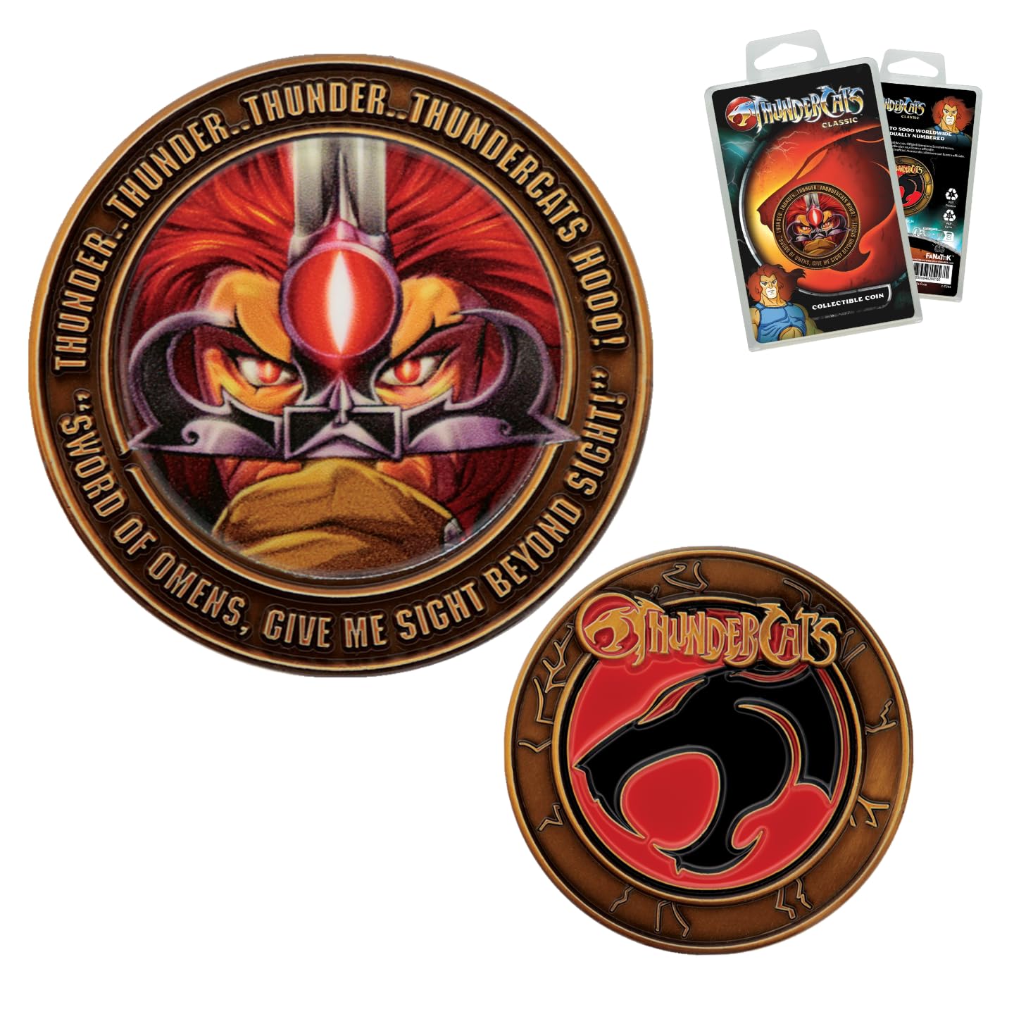 FaNaTtik ThunderCats 40th Anniversary Lion‑O Collectible Coin – Officially Licensed Limited Edition, Individually Numbered, 38mm Fan Token