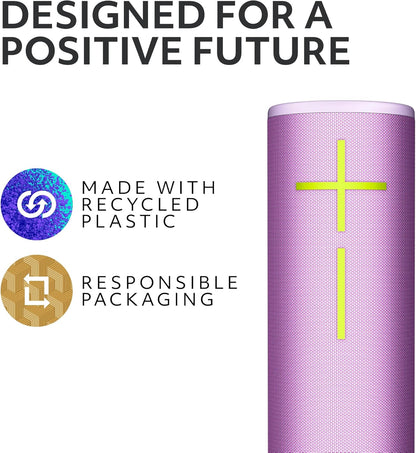 Ultimate Ears BOOM 4 Portable Waterproof Bluetooth Speaker With 360-Degree, Bold, Immersive, Crystal-Clear Sound, Floating Speaker With 15-Hour Battery and 45 m (147 ft) Range, USB-C - Lilac