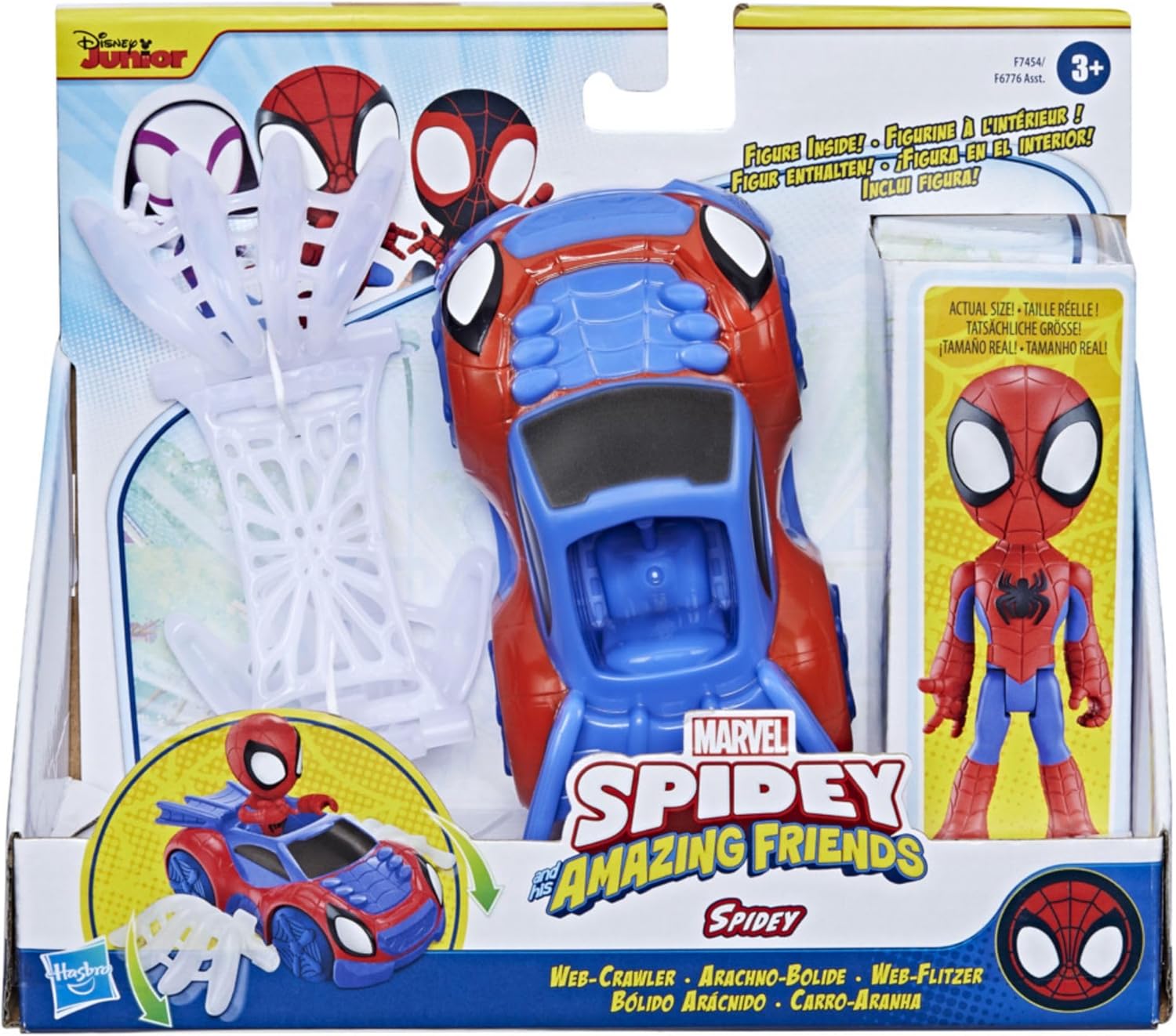 SPIDEY AND HIS AMAZING FRIENDS Marvel Spidey Web Crawler Toy, Spidey Action Figure and Vehicle Included, Preschool Toys
